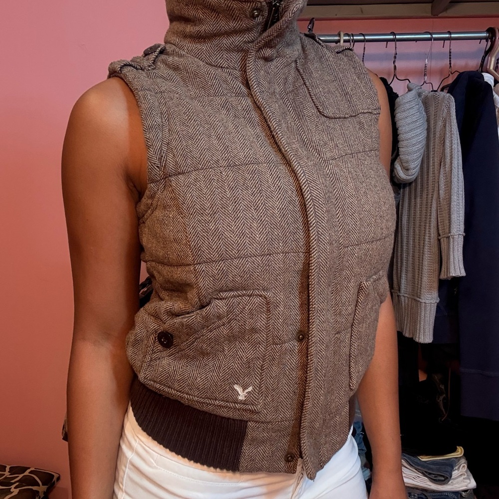 Brown American eagle Vest